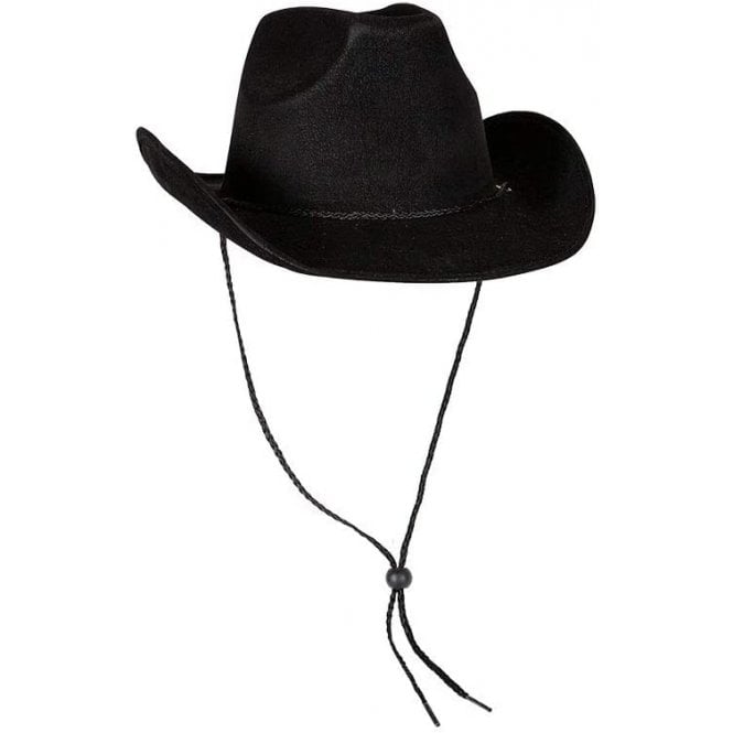 Cowboy Hat (Super Deluxe Black Faux Suede) - Adult Accessory