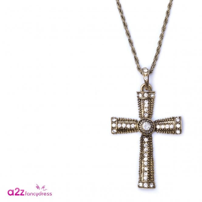 Cross Jewelled Necklace - Adult Accessory