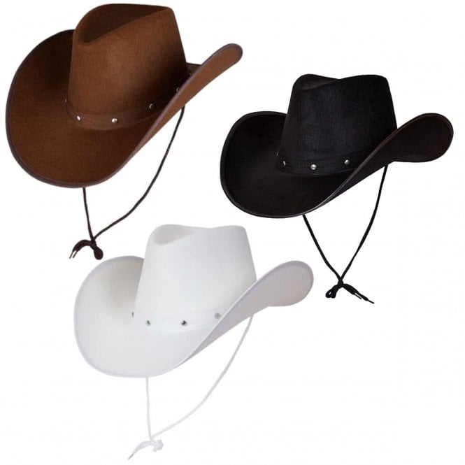 DARK BROWN + WHITE + BLACK Texan Cowboy Hat