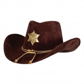Deluxe Brown Suede Sheriff Hat