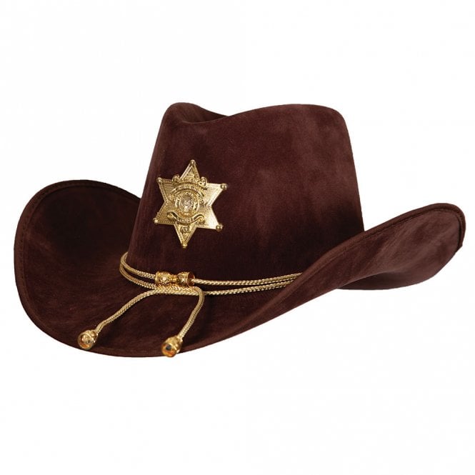 Deluxe Brown Suede Sheriff Hat