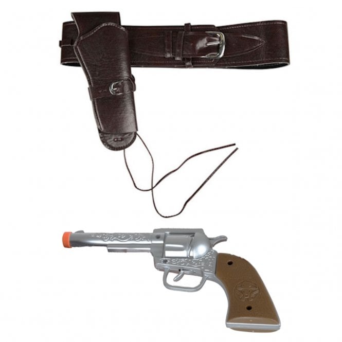 Deluxe Cowboy Holster + Cowboy Plastic Hand Gun 