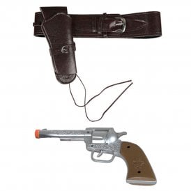 Deluxe Cowboy Holster + Cowboy Plastic Hand Gun 