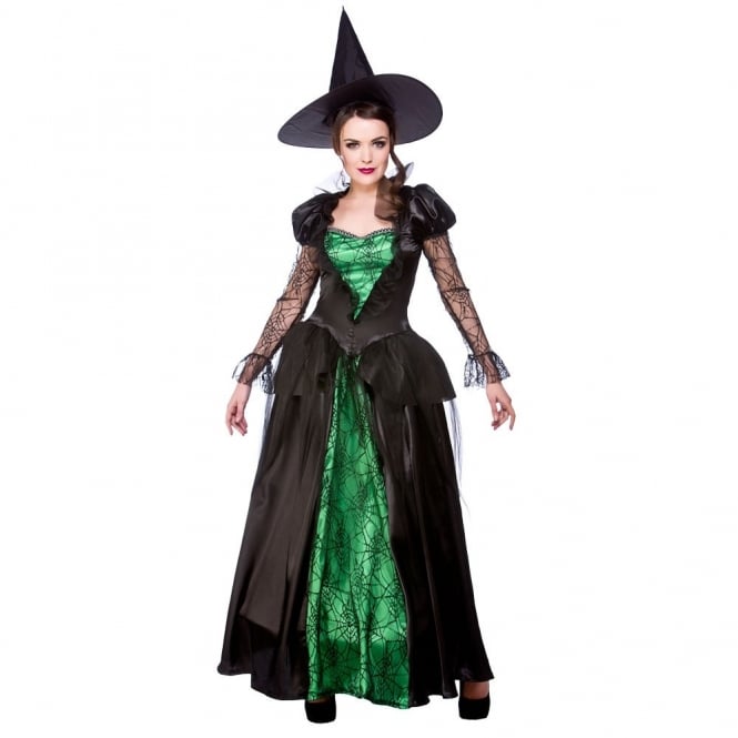 Deluxe Emerald Witch - Adult Costume (Dress, Hat)
