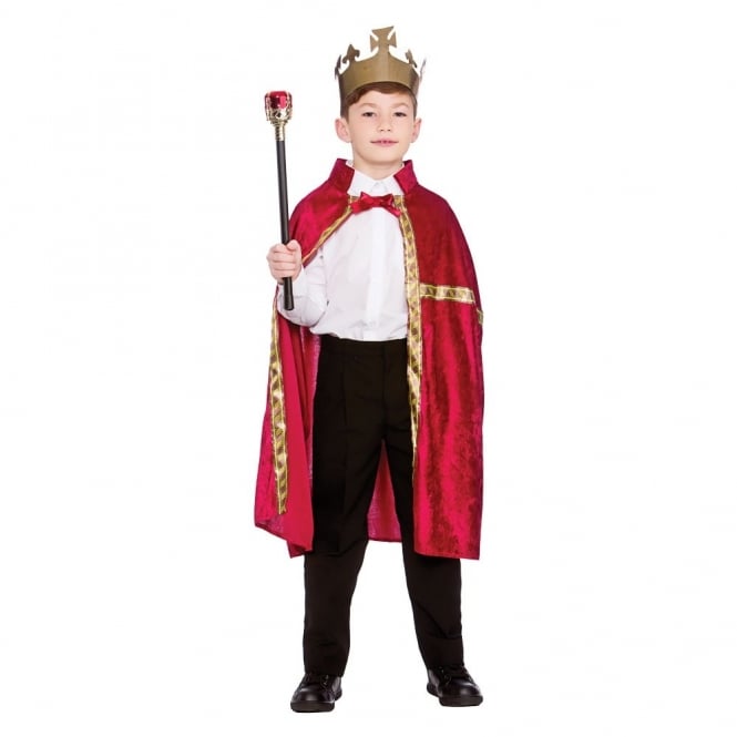 Deluxe King, Queen or Wise Man Burgundy Robe & Crown - Kids Accessory