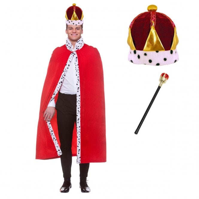 Deluxe King Robe + Crown (Soft Fabric) + Sceptre