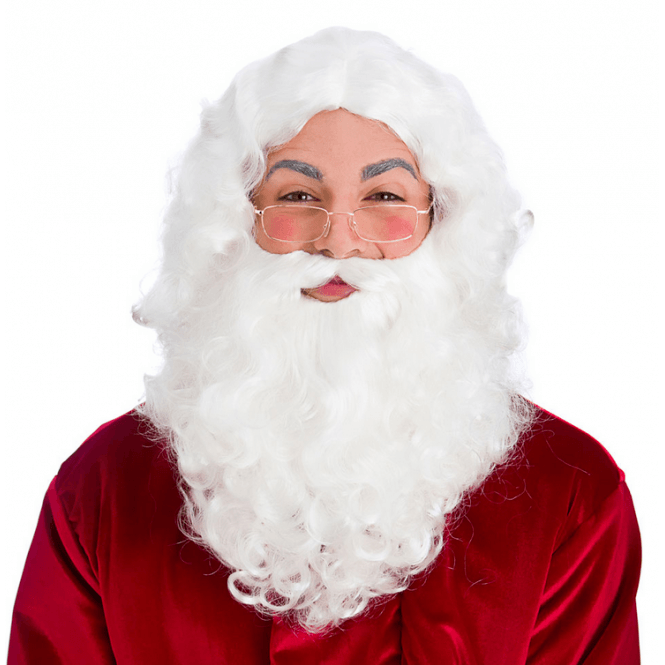 Deluxe Santa Set inc Wig, Beard & Glasses