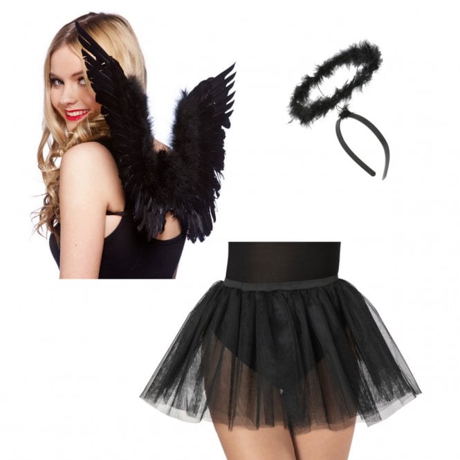 Devil 3 Piece Set - Black (Wings, Halo,Tutu)