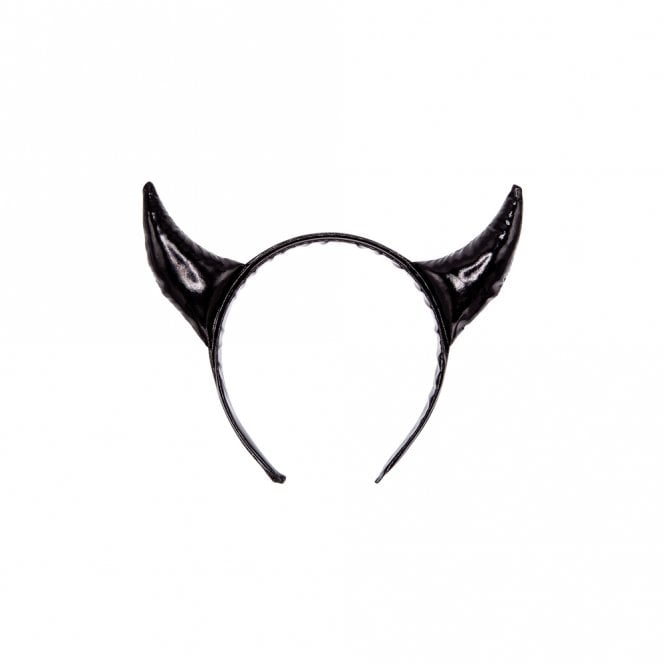 Devil Horns Headband - Black PVC