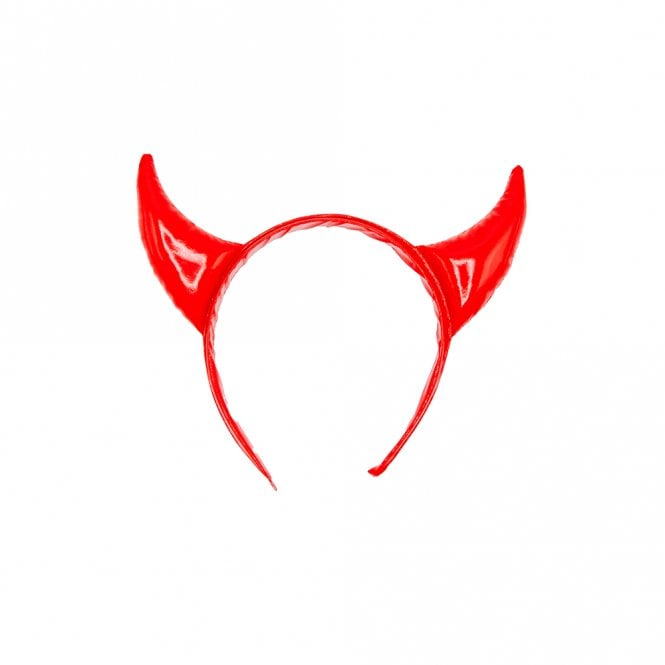 Devil Horns Headband - Red PVC