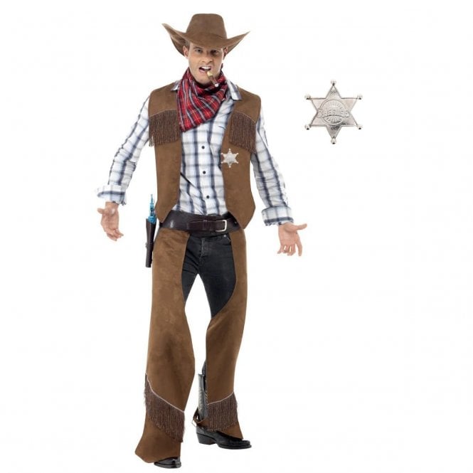 Fringe Cowboy + SILVER Sheriff Badge