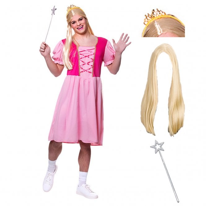 Funny Princess + Long Blonde Wig + Wand