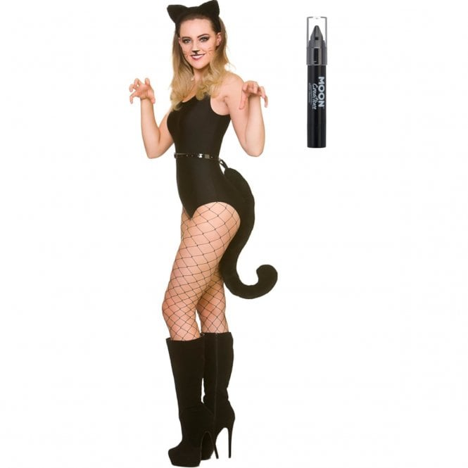 Giant Tail with Ears - Cat (Adult) + Black Leotard + Black Crayon (Moon Creations)