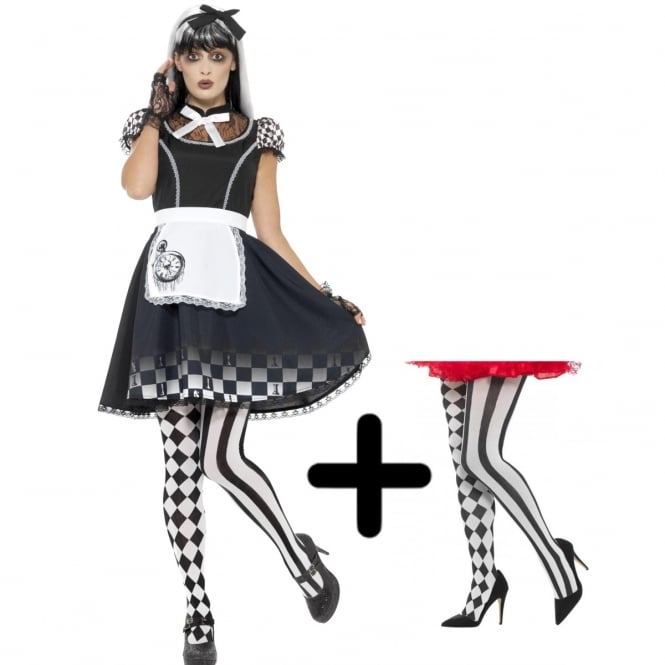 Gothic Alice - Adult Costume Set (Costume, Harlequin Tights)