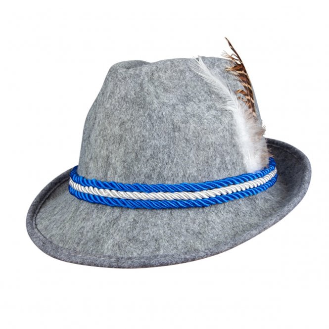 Grey Deluxe Bavarian Oktobefest Hat - Adult Accessory 