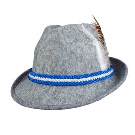 Grey Deluxe Bavarian Oktobefest Hat - Adult Accessory 