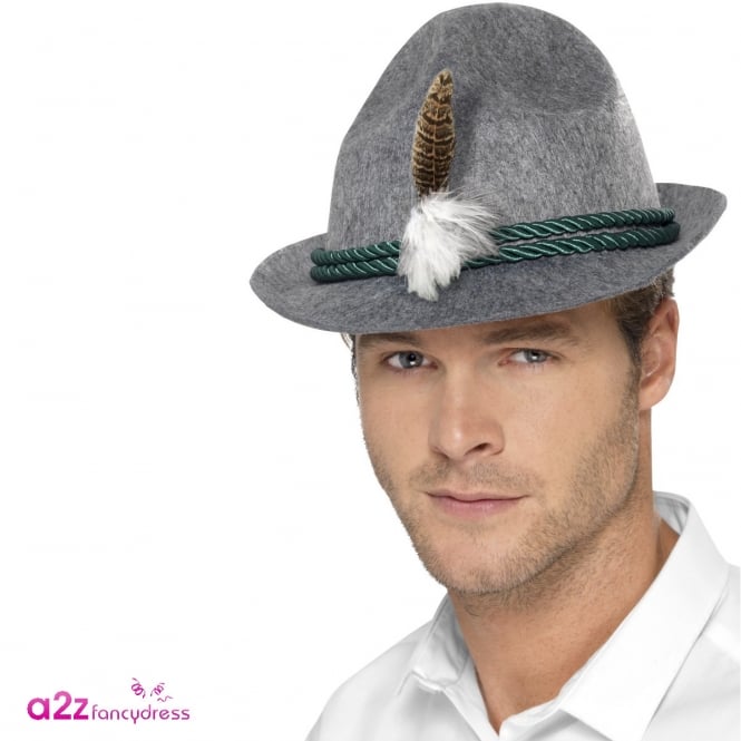 Grey German Trenker Hat - Adult Accessory