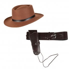 Gunslinger Hat + Deluxe Cowboy Holster 