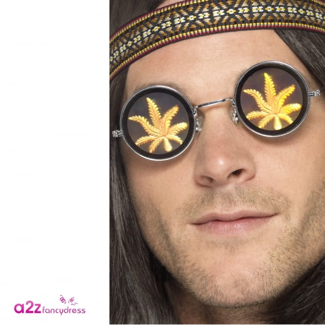 Holographic Marijuana Glasses - Adult Accessory