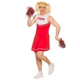 Hot Cheerleader - Adult Mens Costume (Dress, Pom Poms)
