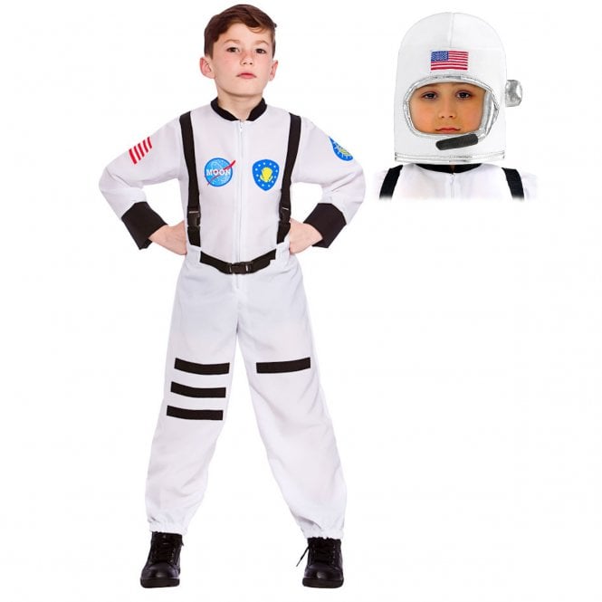 Kids Moon Mission Astronaut Costume + Astronaut Helmet
