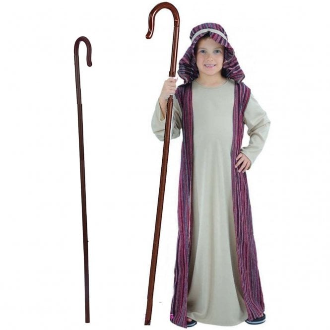 Kids Shepherd Costume + Brown Crook (2-Piece Set)