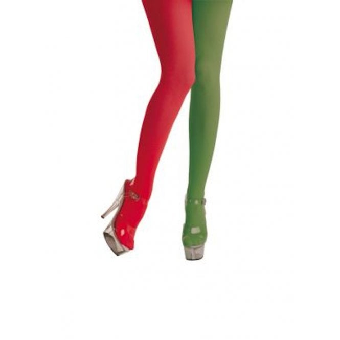 Ladies Red Leg & Green Leg Tights - Adult Accessory