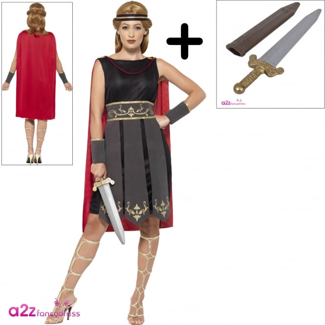 roman fancy dress ladies Warrior - Adult Costume Set (Costume, Roman Sword) Ecom_BTSadd
