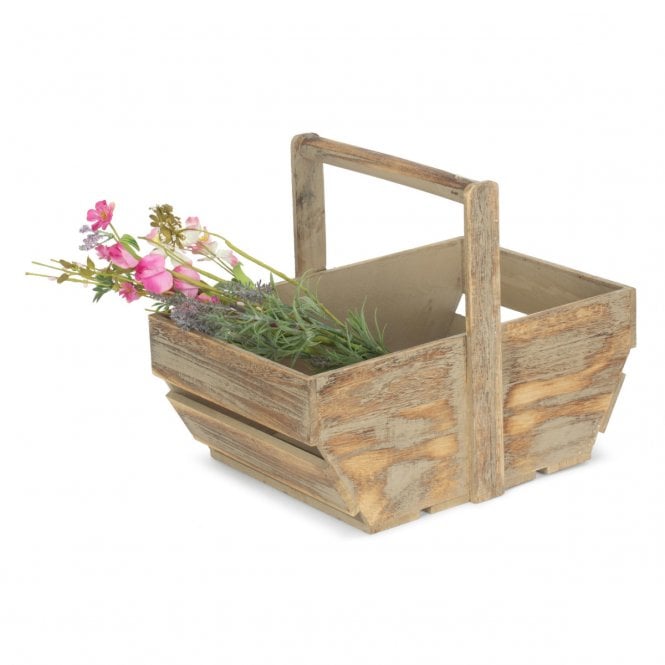 Large Oak Effect Wooden Trug (L x W x H 38 x 26 x 16cm)