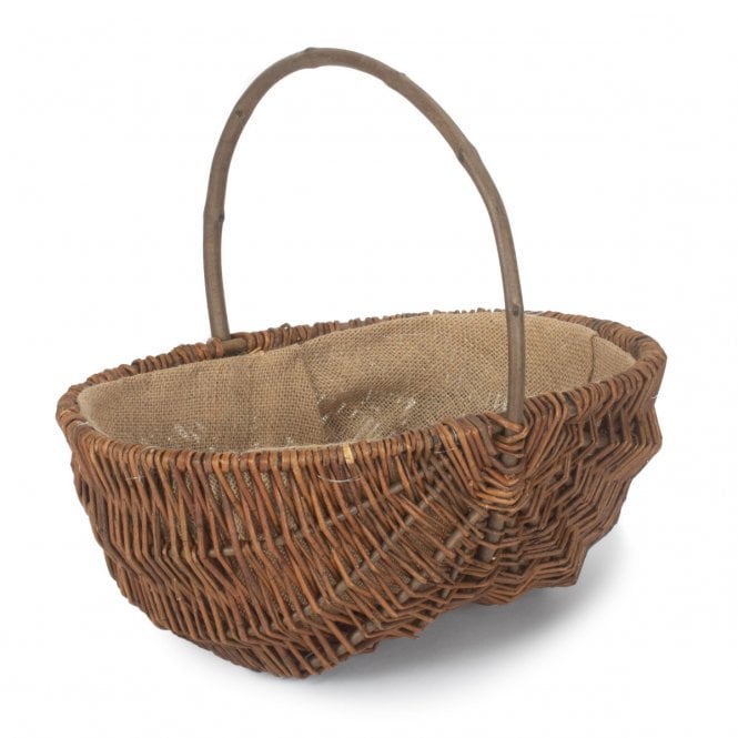 Large Oval Rustic Willow Garden Trug (40 x 30 x 15cm)