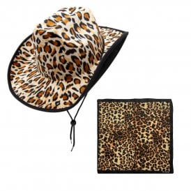 LEOPARD Texan Cowgirl Hat + LEOPARD Print Bandana