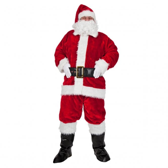 Luxury Plush 8 Piece Santa Costume - Adult Costume 