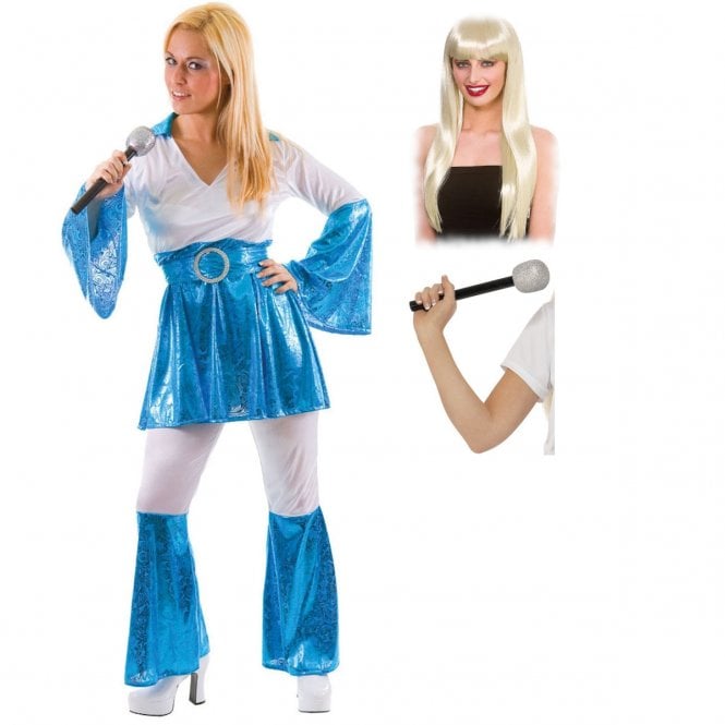 Mamma Mia - Adult Costume Set (Costume, Fantasy Wig, Mic)