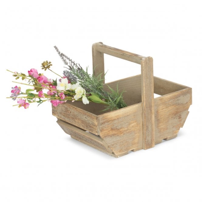 Medium Oak Effect Wooden Trug (L x W x H 33 x 20 x 13cm)