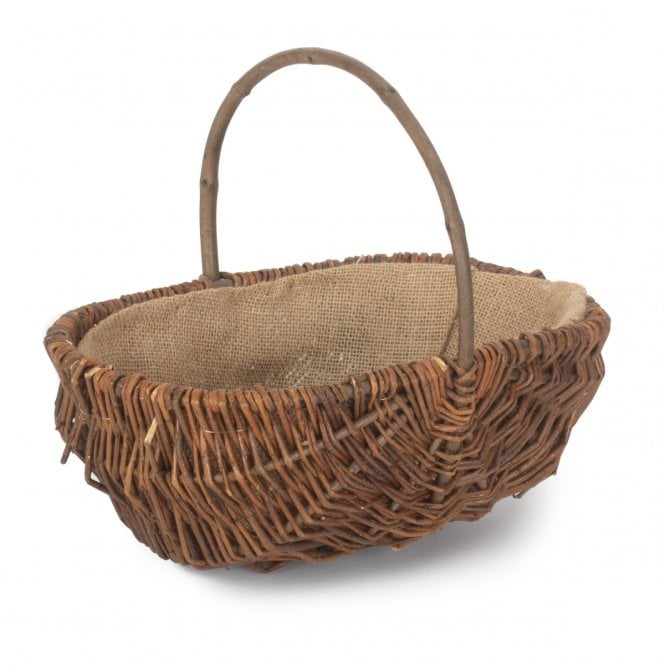 Medium Oval Rustic Willow Garden Trug (35 x 25 x 15cm)