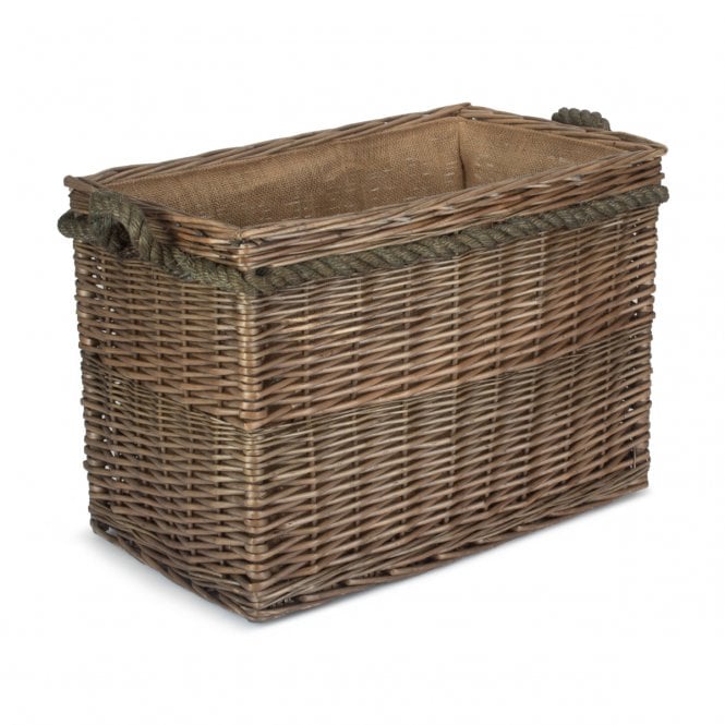 Medium Rectangular Rope Handled Log Basket