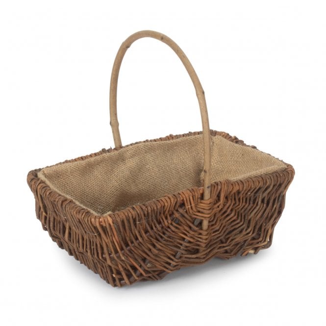 Medium Rectangular Rustic Willow Garden Trug (32 x 23 x 12cm)