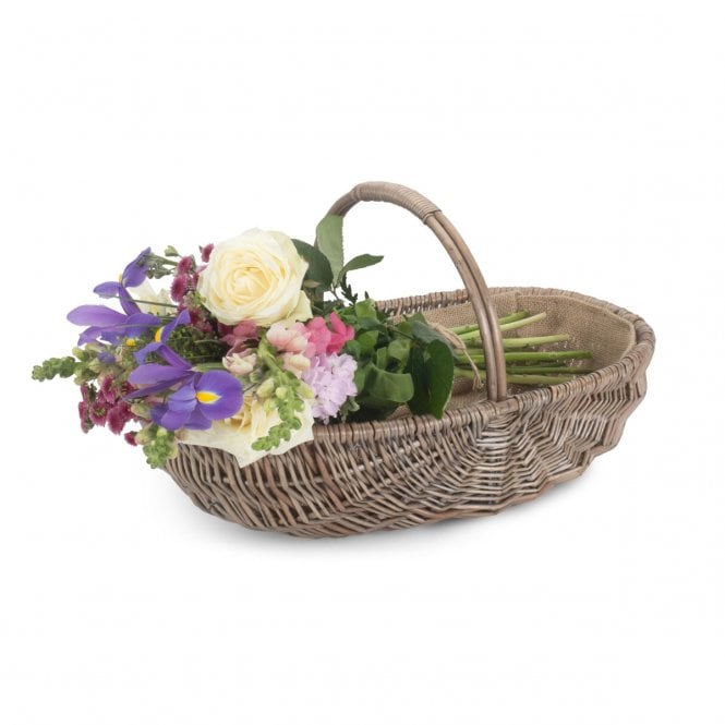 Medium Shallow Antique Wash Lined Trug 49 x 31 x 13cm