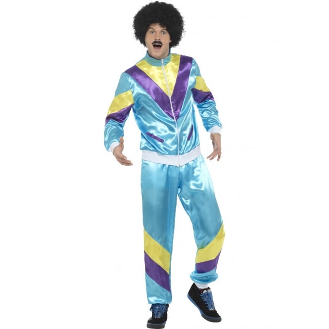 Mens 80's Height Of Fashion Shell Suit (Blue) - Adult Costume