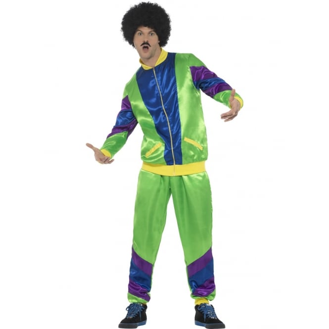 Mens 80's Height Of Fashion Shell Suit (Green) - Adult Costume