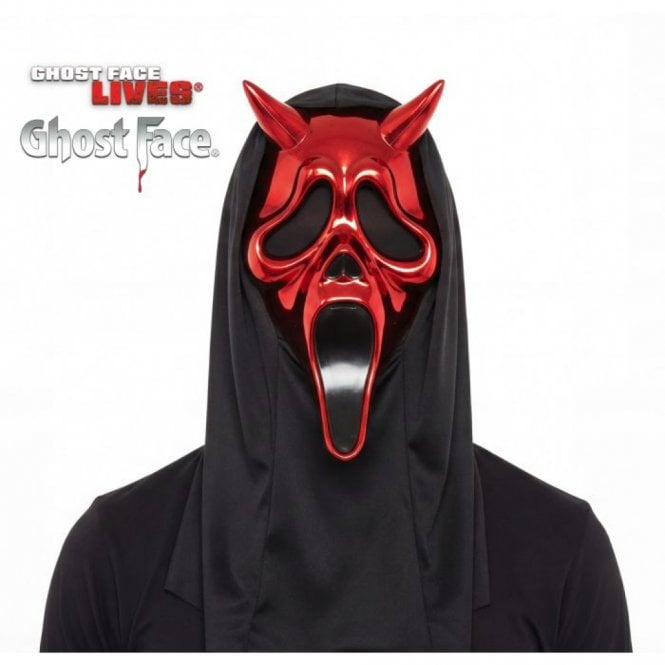 NEW 2026 Adult Ghost Face® Chrome DEVIL Face Mask with Hood