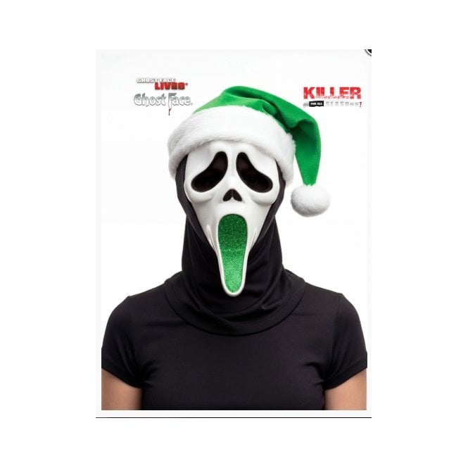NEW 2026 Adult Ghost Face Glitter ELF Mask with Hat