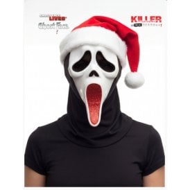 NEW 2026 Adult Ghost Face Glitter SANTA Mask with Hat
