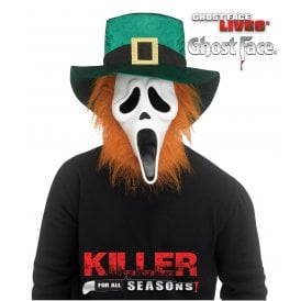 NEW 2026 Adult Ghost Face St Patricks Day Mask with Hat & Hair