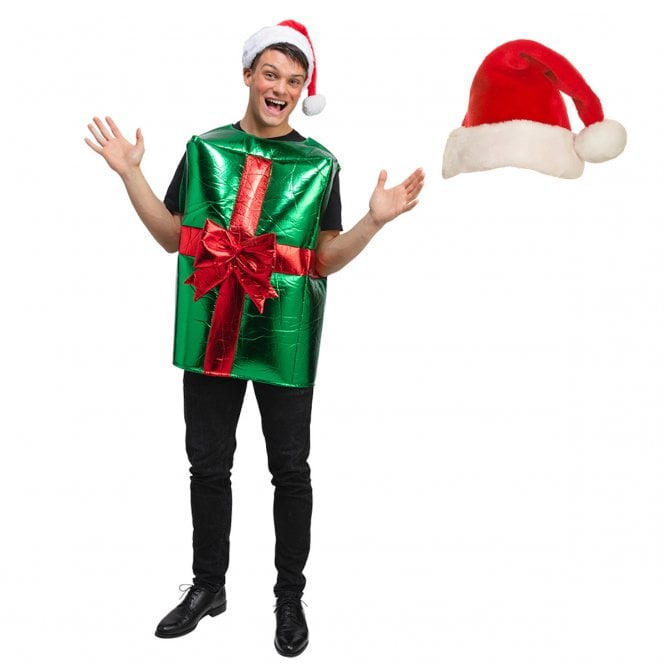 New Adult Christmas Gift (Green/Red Ribbon) + Santa Hat