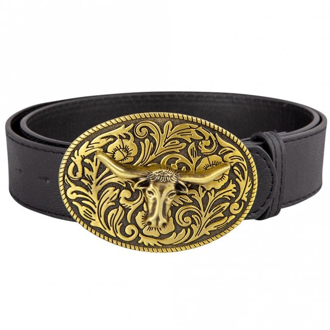 NEW Adult Cowboy Black Belt with Decorative Buckle