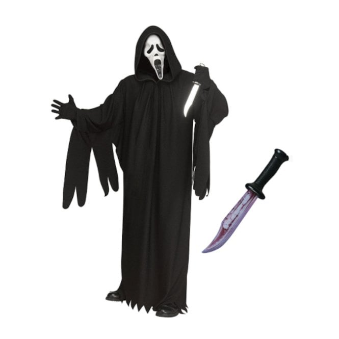 NEW Adult Ghost Face® 30th Anniversary Deluxe Costume Inc. Gloves (PLUS SIZE)+ Bloody Blade