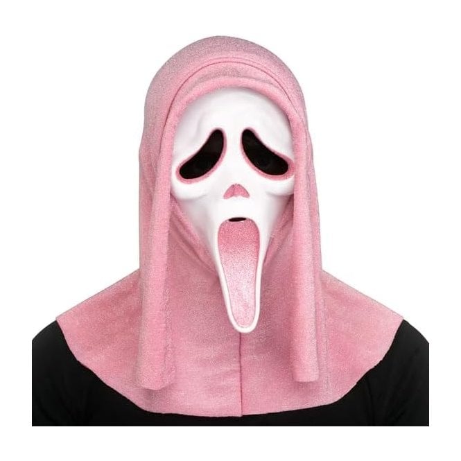NEW Adult Ghost Face PINK Glitter Mask w Hood