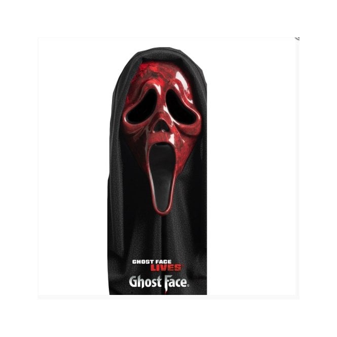 NEW Adult Ghost Face RED Marbled Mask
