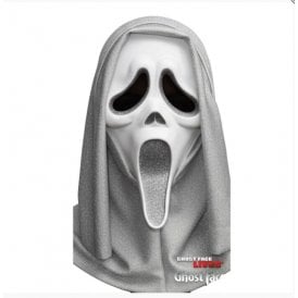 NEW Adult Ghost Face SILVER Glitter Mask w Hood